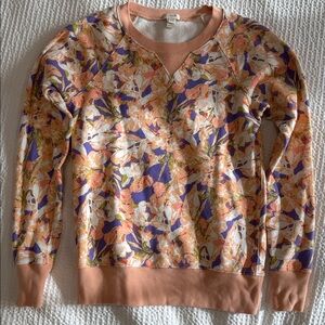 J. Crew Floral Women's Sweater - Peach and Purple